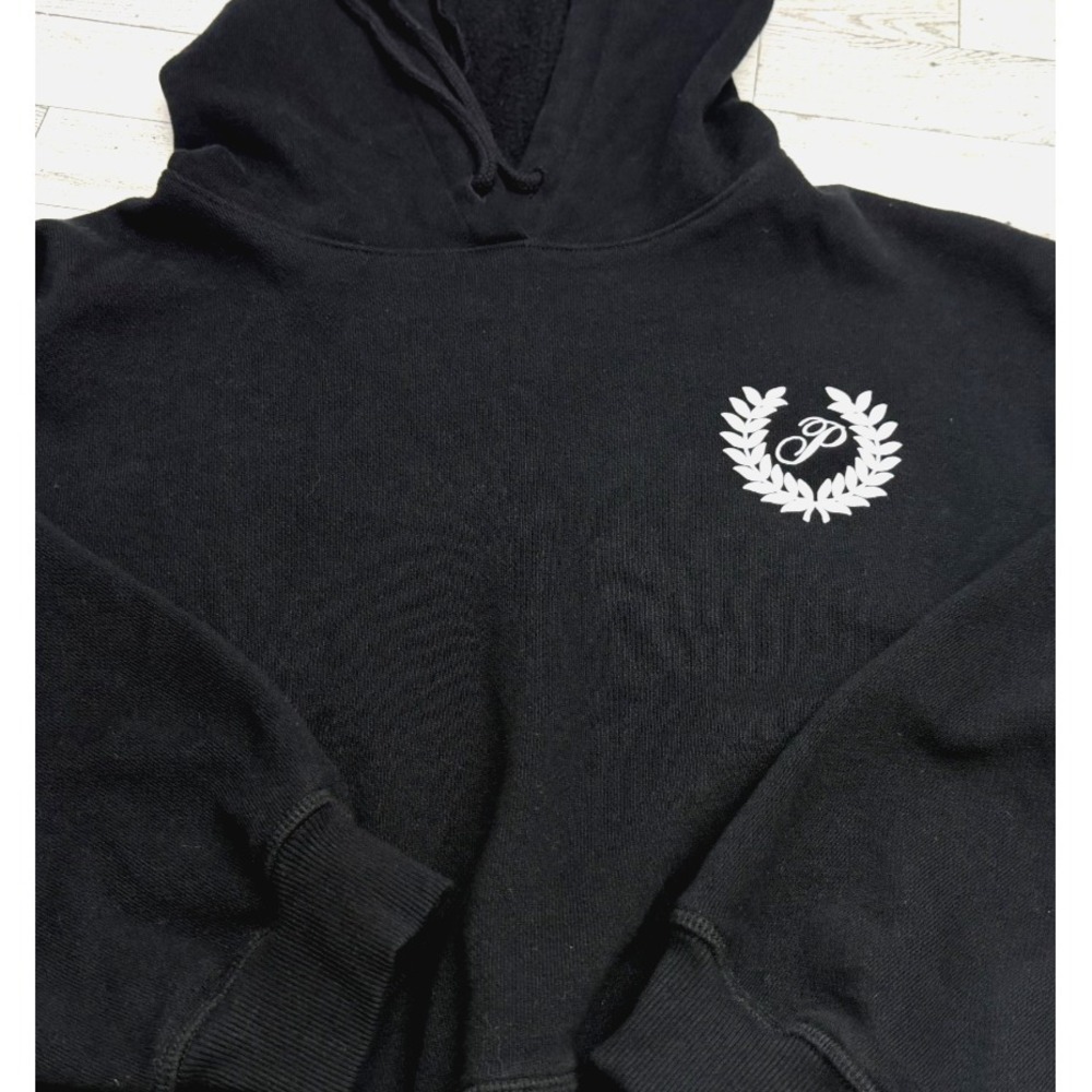 Womens Victoria'S Secret PINK Hoodie Everyday Fleece Logo Cropped Black‎ MEDIUM